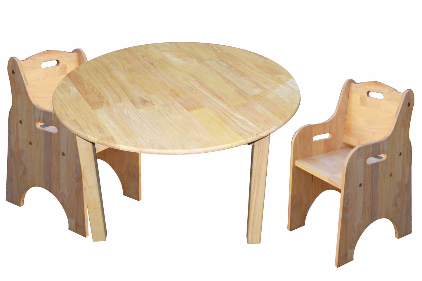 Medium Round RUBBERWOOD Table And 2 Toddler Chairs