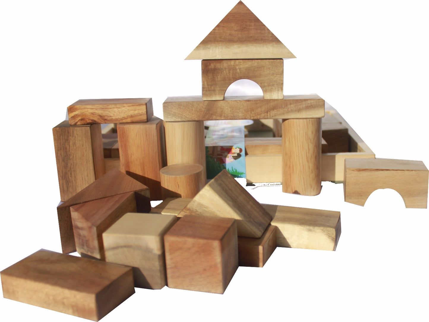 NATURAL WOOD BLOCKS 34 PIECES