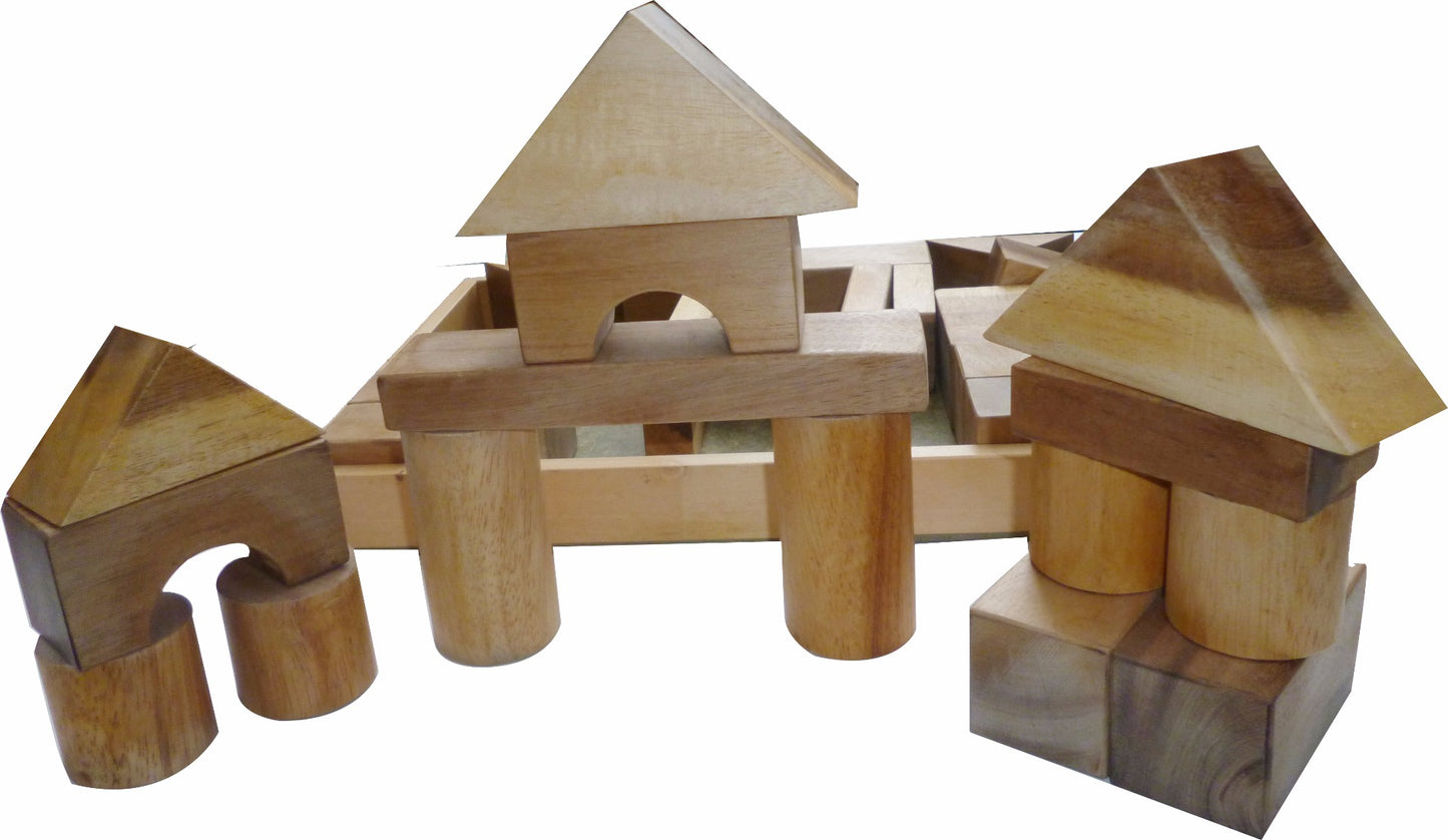 NATURAL WOOD BLOCKS 34 PIECES