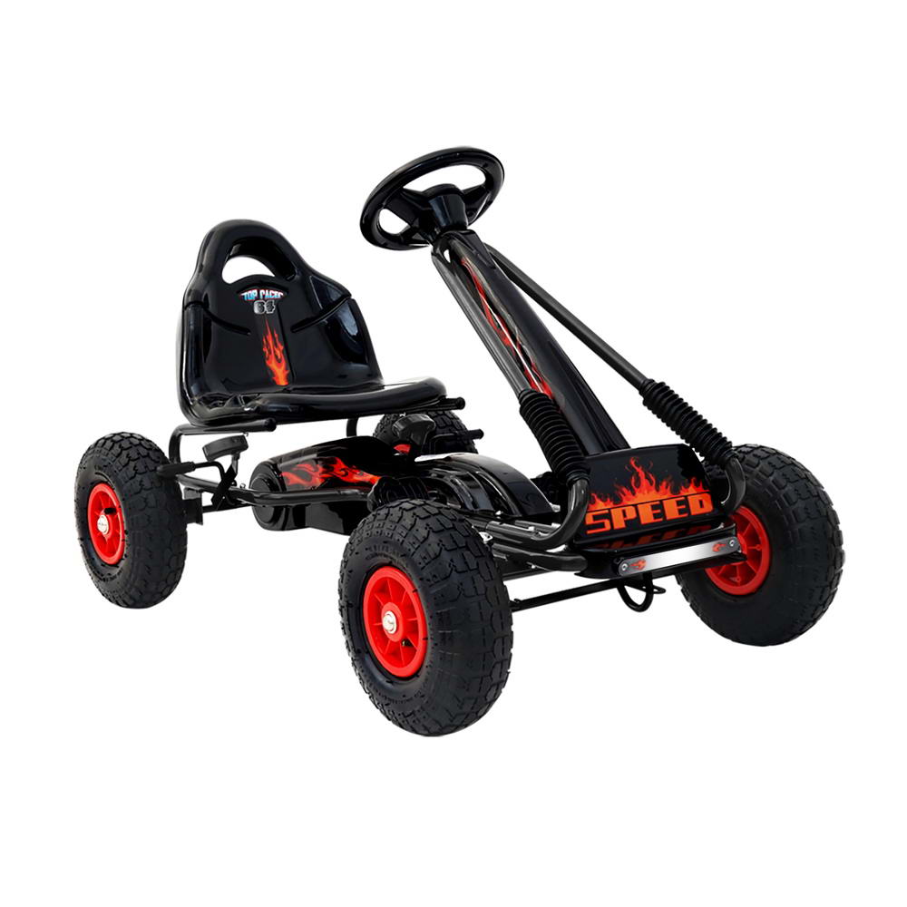 Pedal Go Kart Ride On Toys Racing Car Rubber Tyre Black