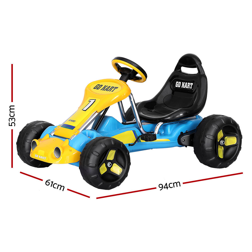 Pedal Go Kart Ride On Toys Racing Car Plastic Tyre Blue