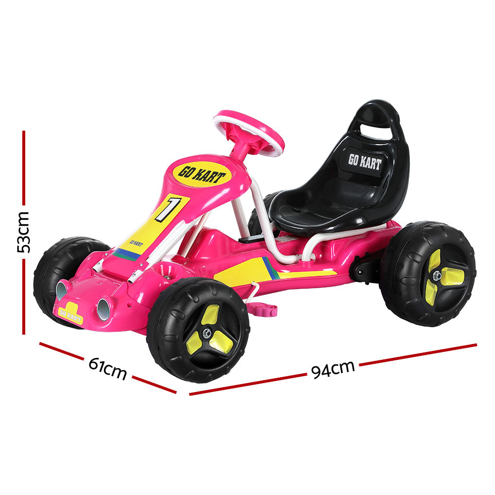 Pedal Go Kart Ride On Toys Racing Car Plastic Tyre Pink