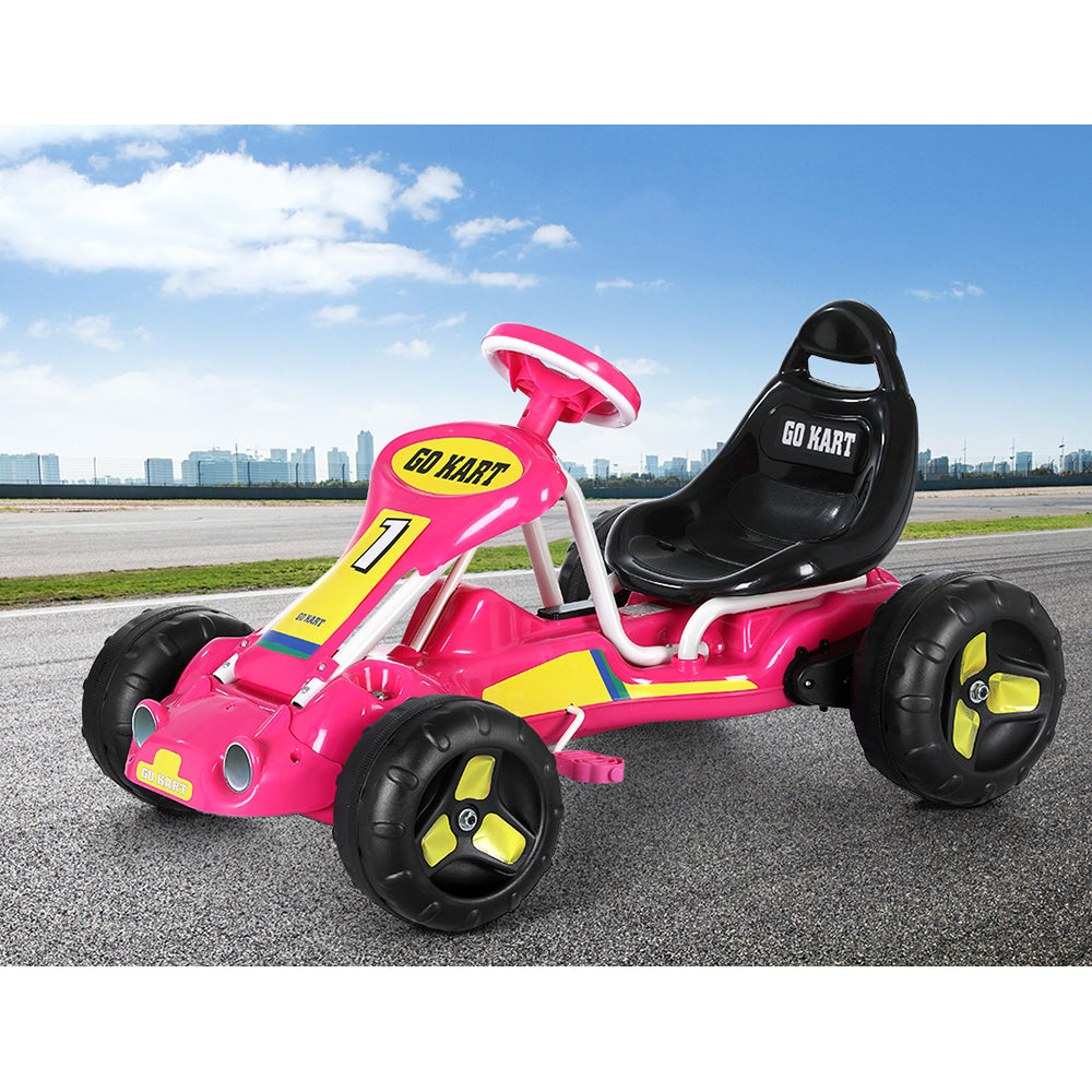 Pedal Go Kart Ride On Toys Racing Car Plastic Tyre Pink