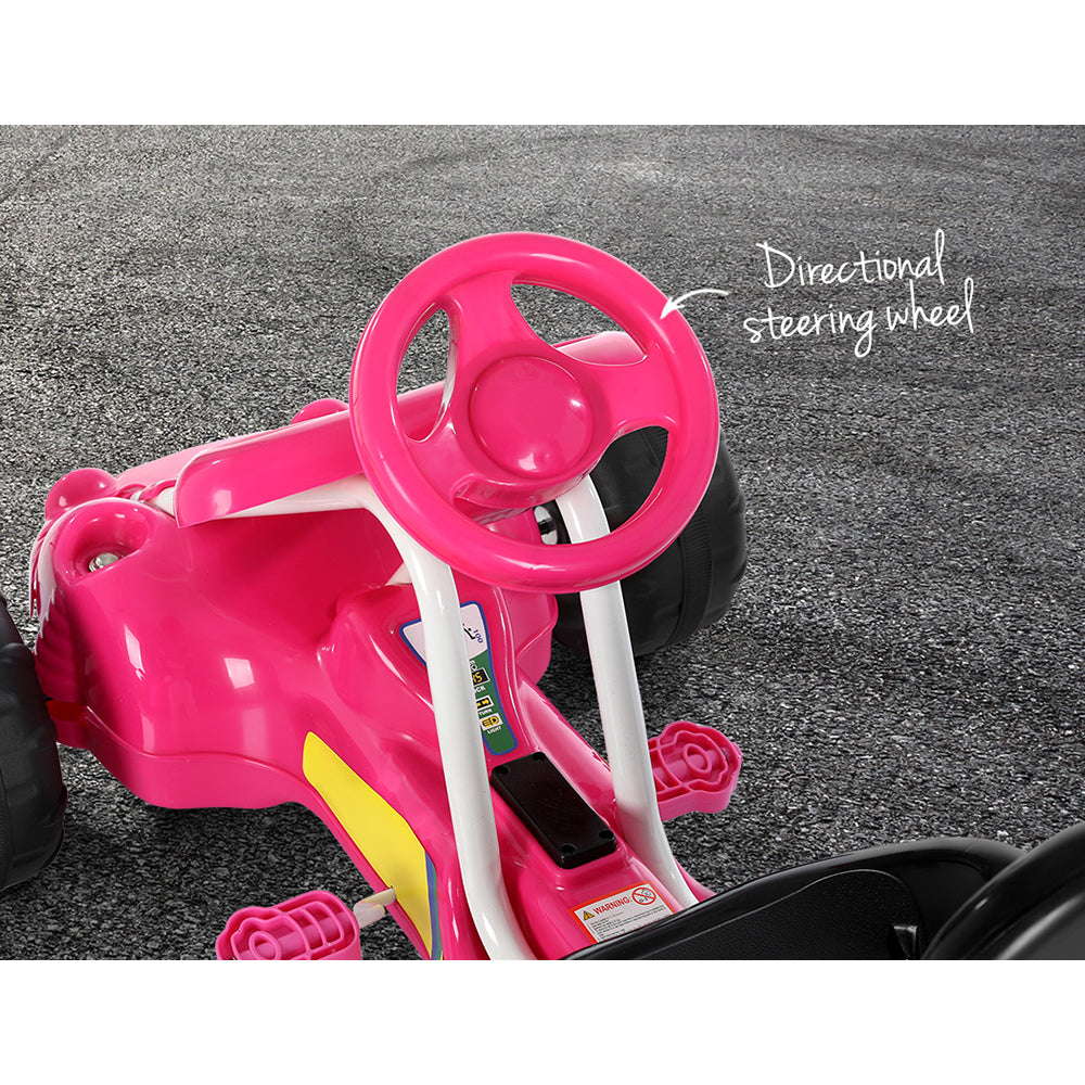 Pedal Go Kart Ride On Toys Racing Car Plastic Tyre Pink