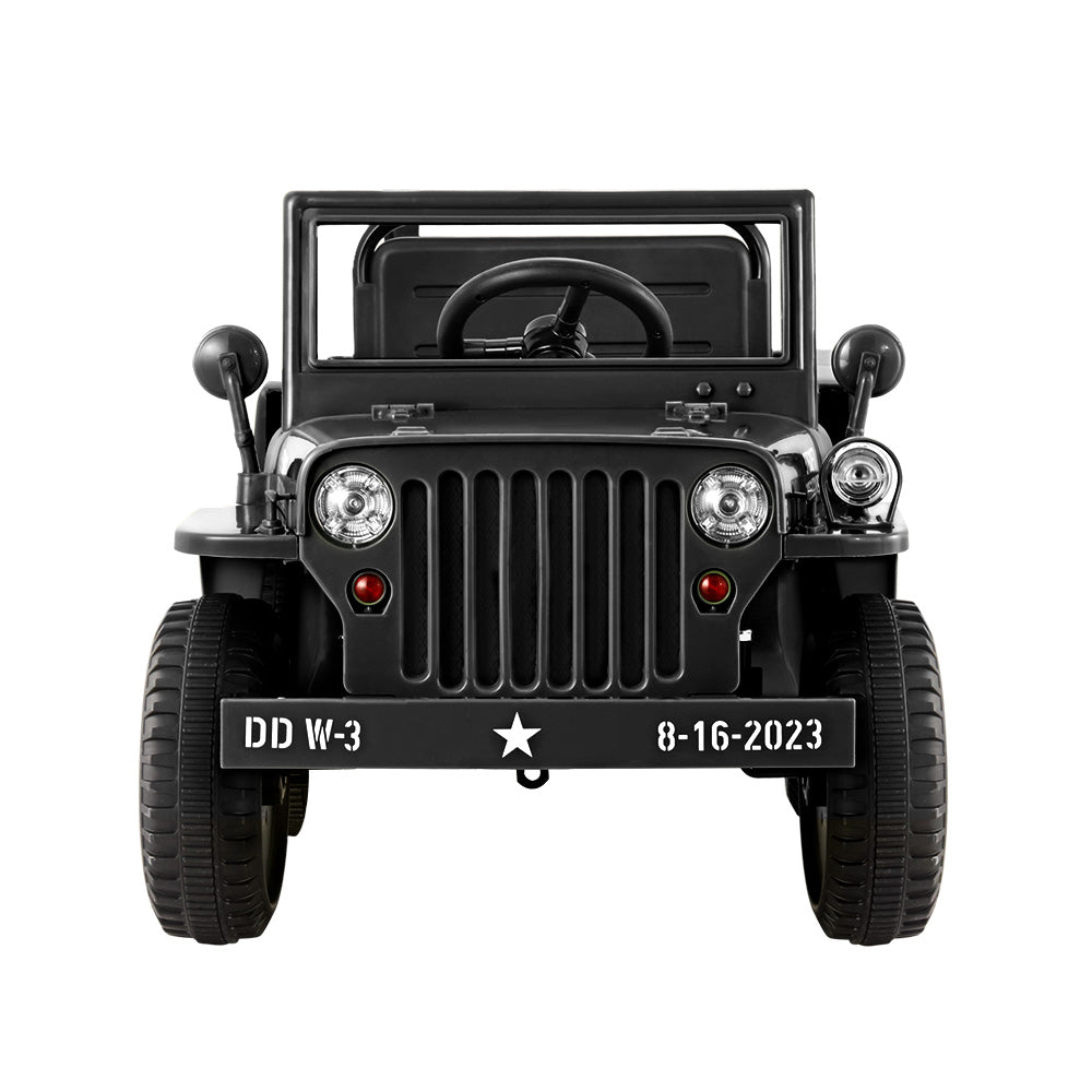 Electric Ride On Car Jeep Military Off Road Toy Cars Remote 12V Black