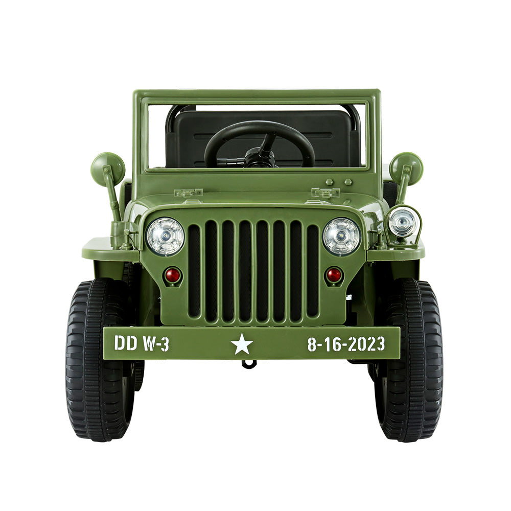 Electric Ride On Car Jeep Military Off Road Toy Cars Remote 12V Olive