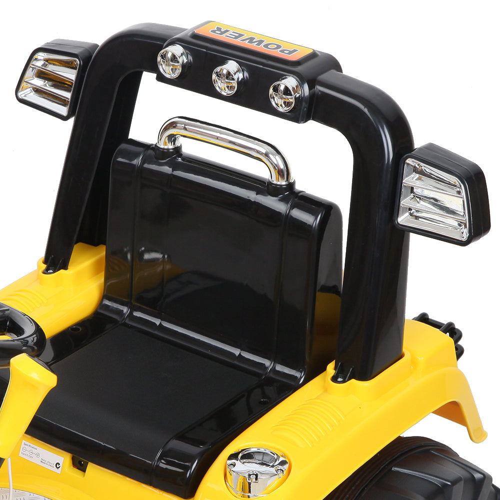 Electric Ride On Car Bulldozer Digger Loader Remote 6V Yellow