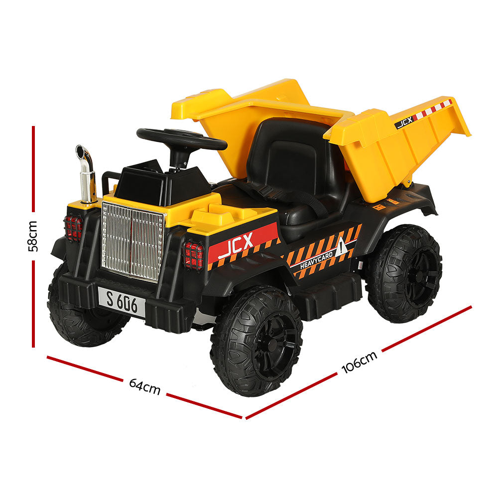 Electric Ride On Car Dump Truck Loader Toy Cars 12V Yellow