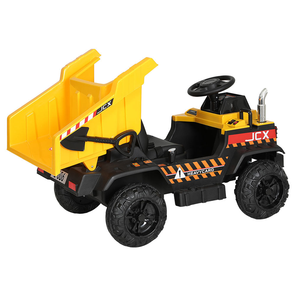 Electric Ride On Car Dump Truck Loader Toy Cars 12V Yellow