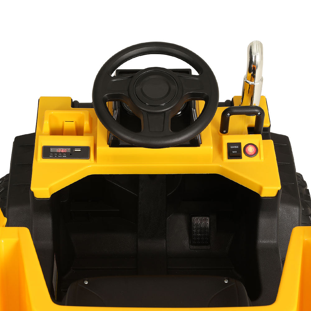 Electric Ride On Car Dump Truck Loader Toy Cars 12V Yellow