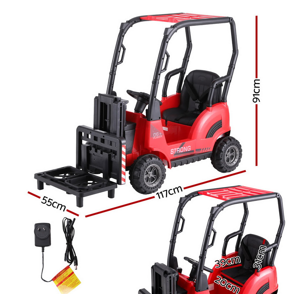 Electric Ride On Car Forklift Loader Toys Cars Horn Remote 12V Red