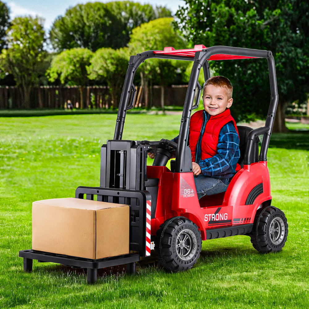 Electric Ride On Car Forklift Loader Toys Cars Horn Remote 12V Red