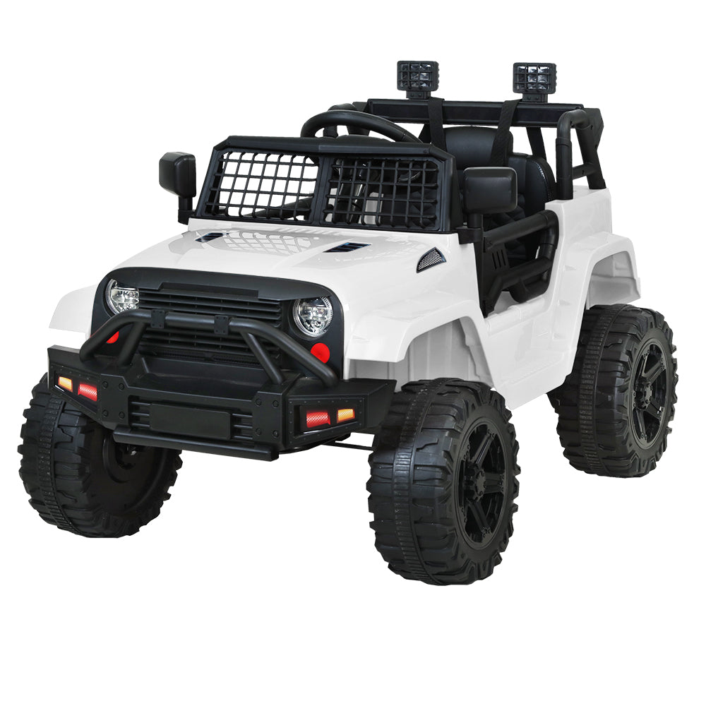 Electric Ride On Car Jeep Toy Cars Remote 12V White