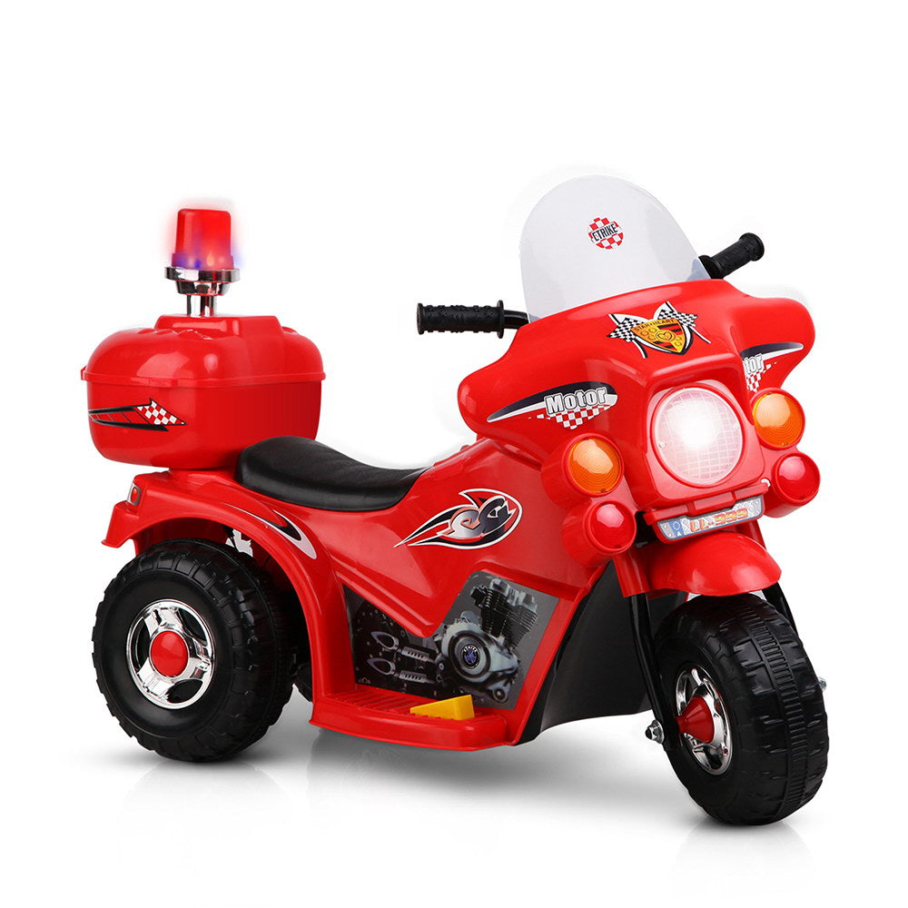 Electric Ride On Police Motorcycle Motorbike 6V Battery Red