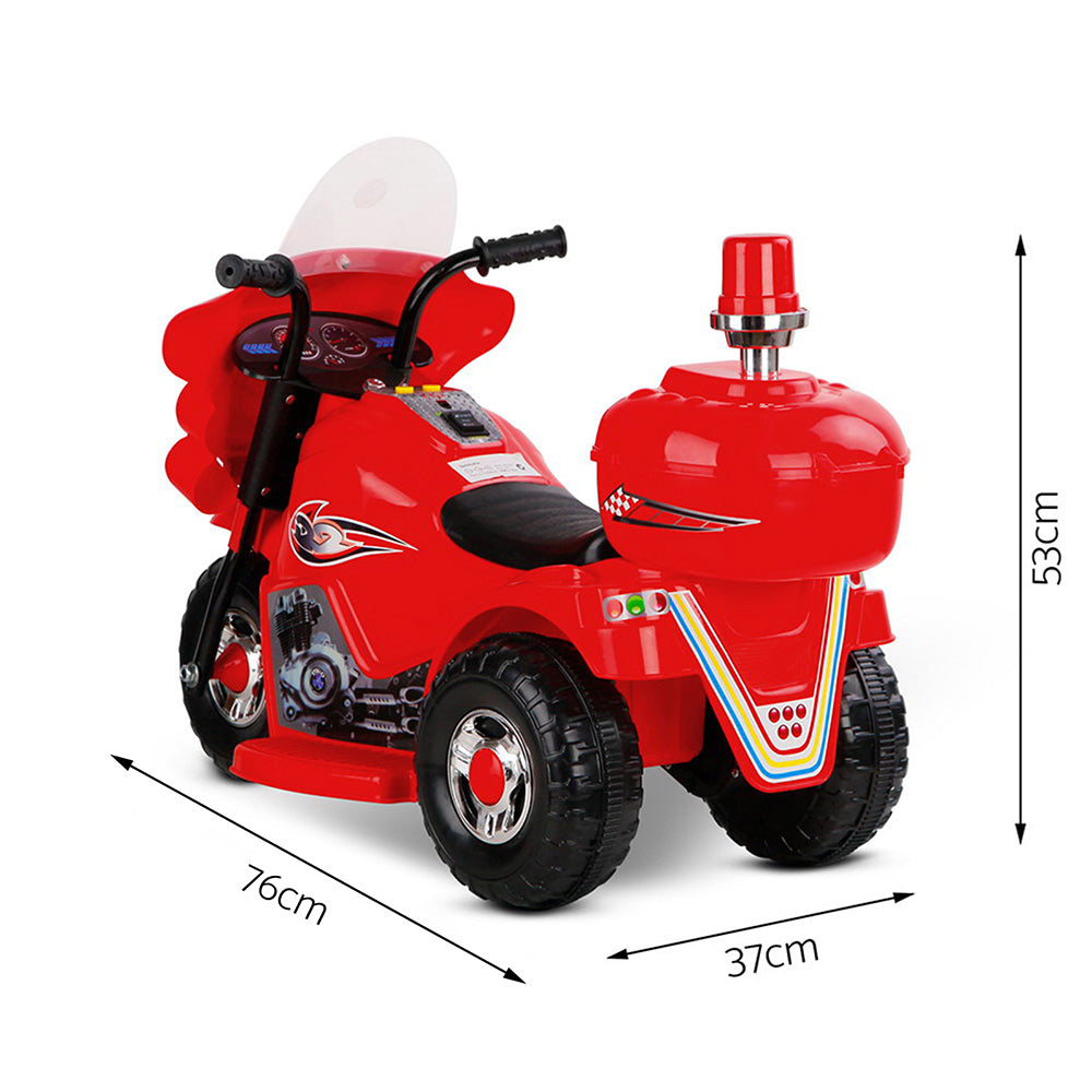 Electric Ride On Police Motorcycle Motorbike 6V Battery Red