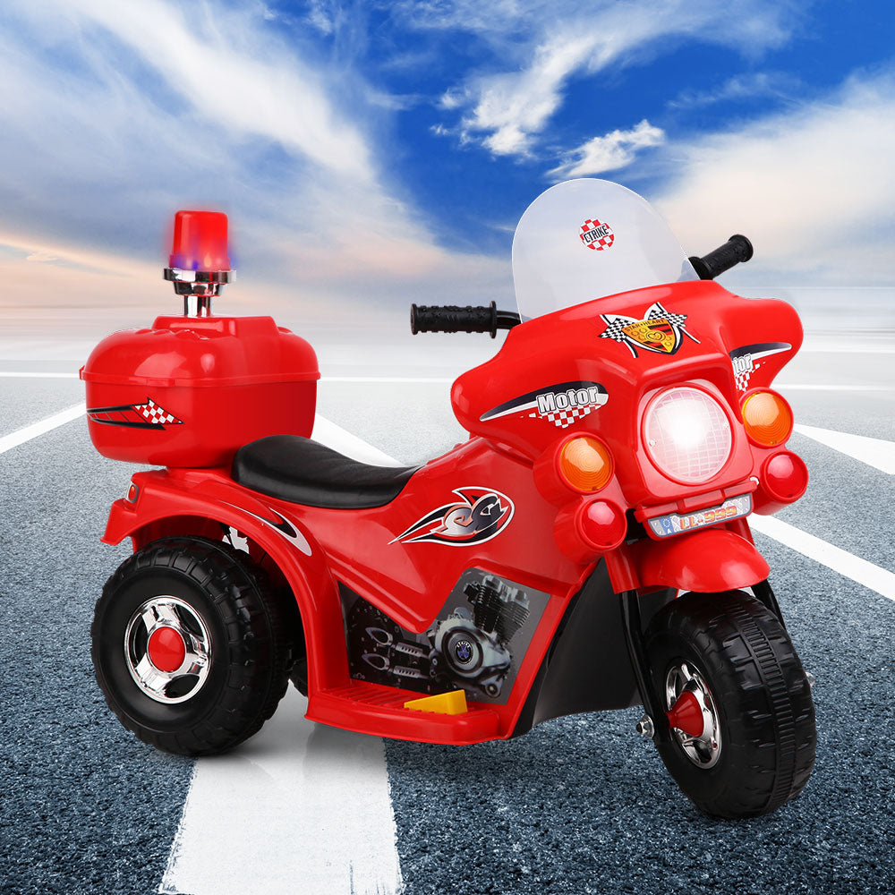 Electric Ride On Police Motorcycle Motorbike 6V Battery Red