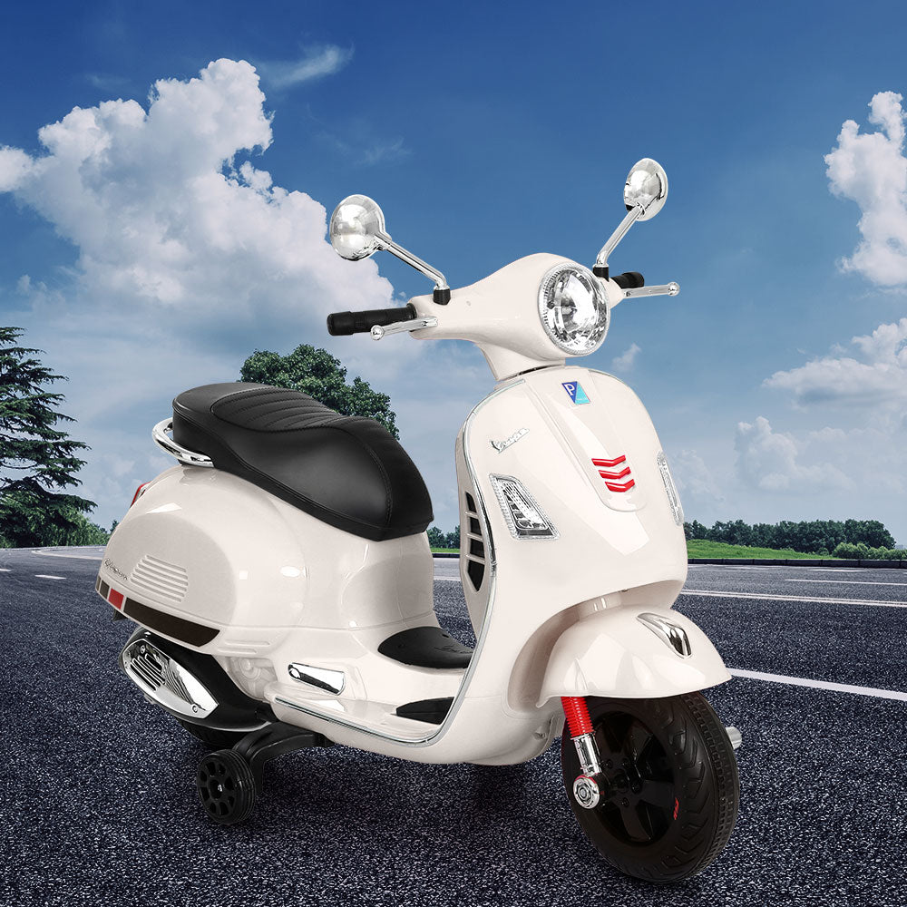 Kids Electric Ride On Car Motorcycle Motorbike Vespa Licensed GTS White