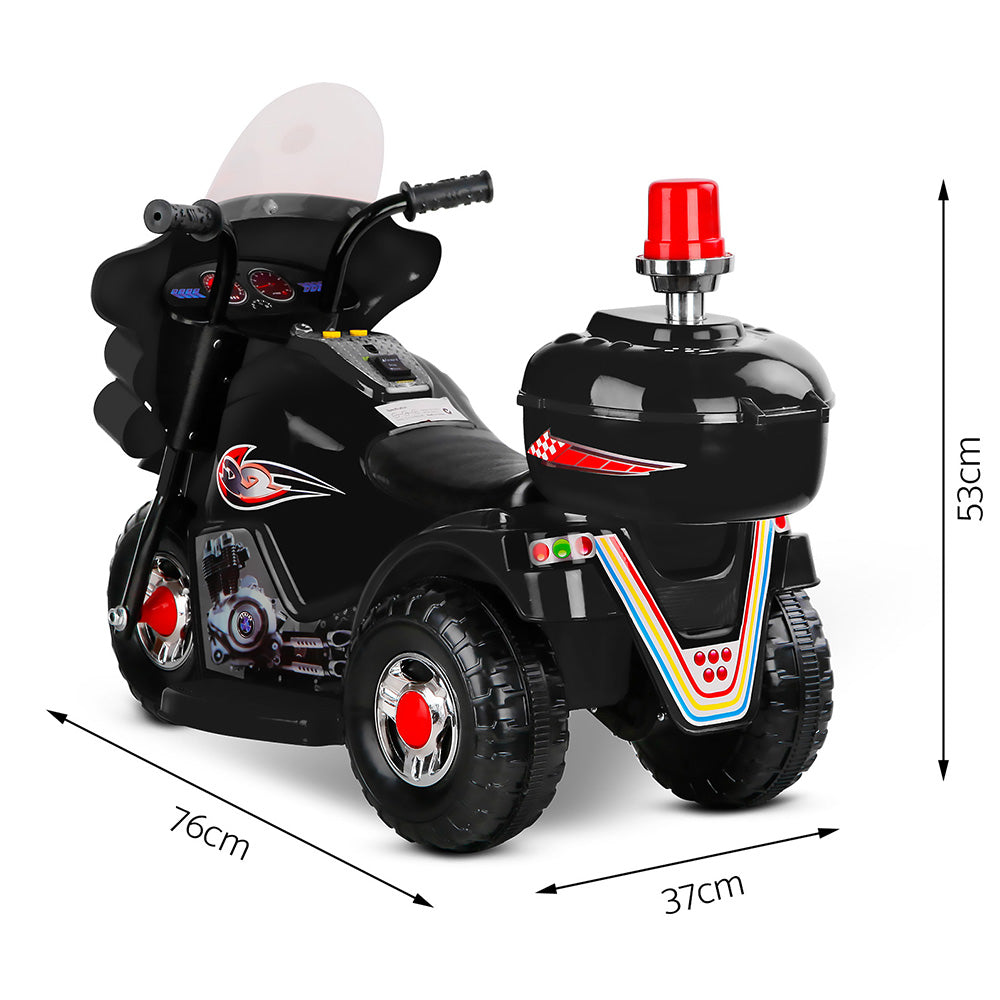 Electric Ride On Police Motorcycle Motorbike 6V Battery Black