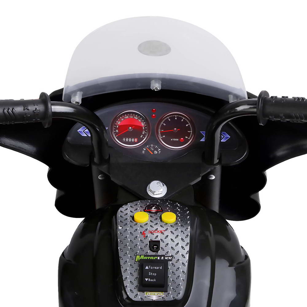 Electric Ride On Police Motorcycle Motorbike 6V Battery Black