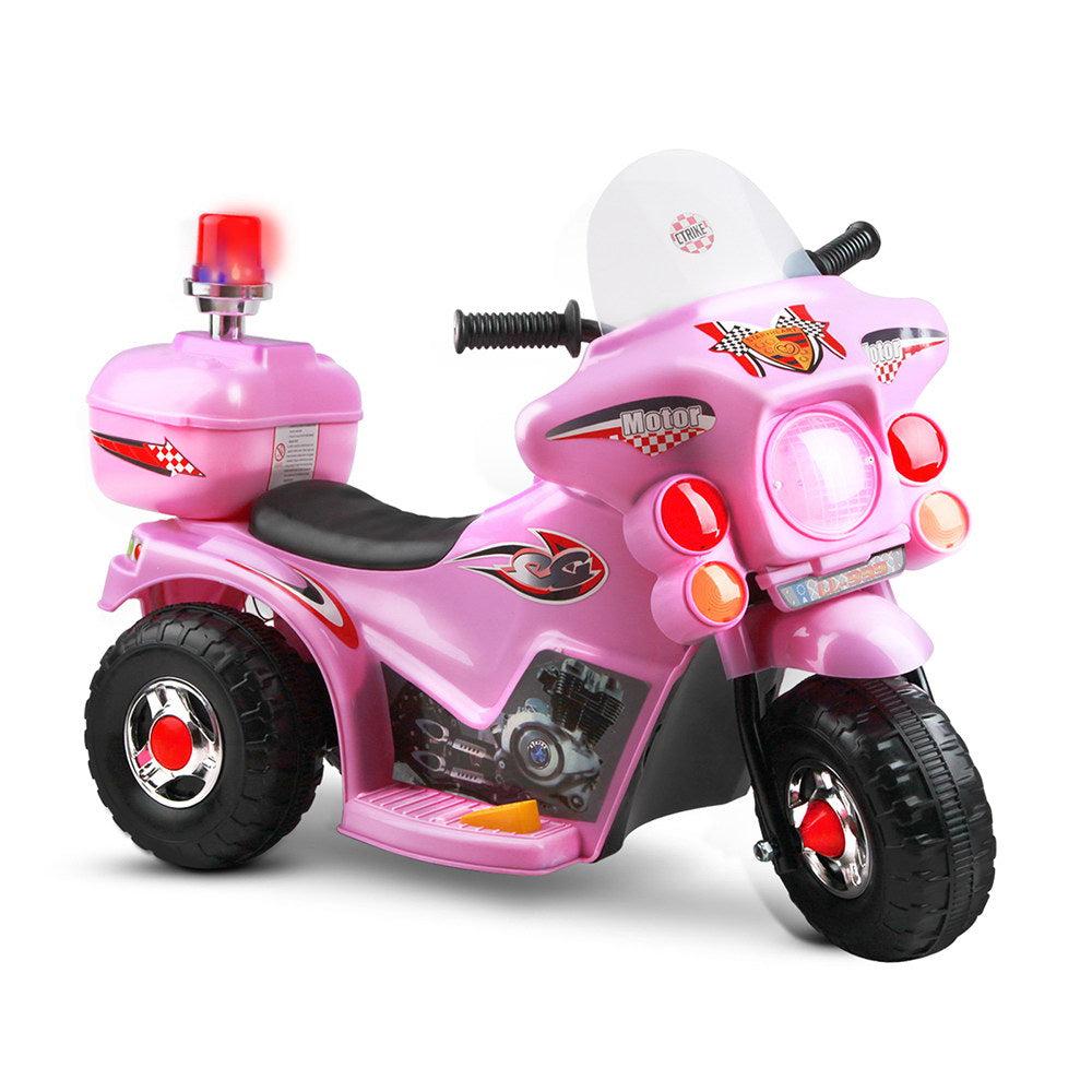 Electric Ride On Police Motorcycle Motorbike 6V Battery Pink