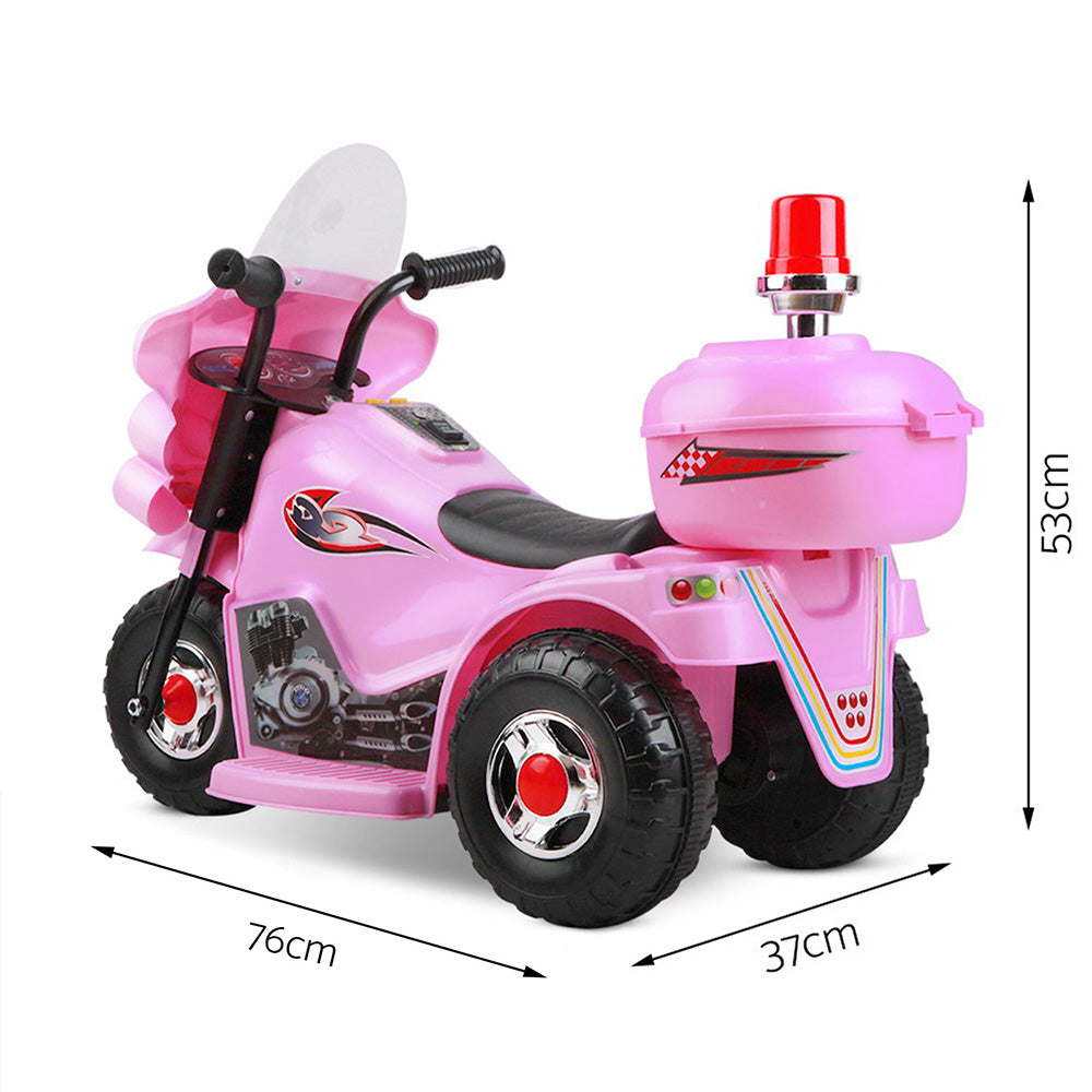 Electric Ride On Police Motorcycle Motorbike 6V Battery Pink