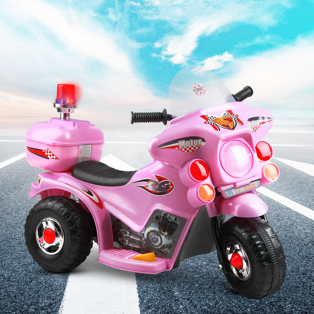 Electric Ride On Police Motorcycle Motorbike 6V Battery Pink