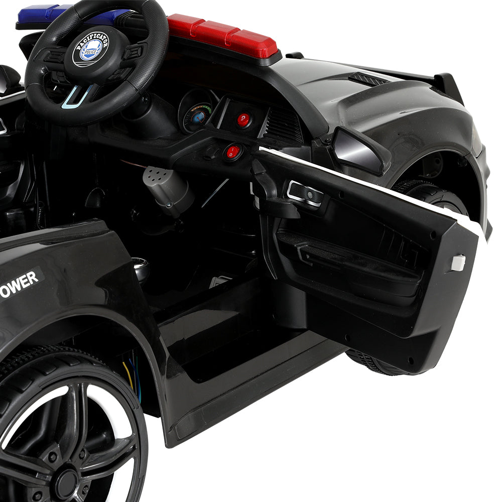 Ride On Car Electric Patrol Police Cars Battery Powered Toys 12V Black