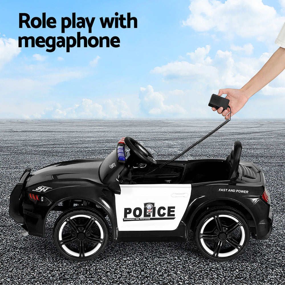 Ride On Car Electric Patrol Police Cars Battery Powered Toys 12V Black