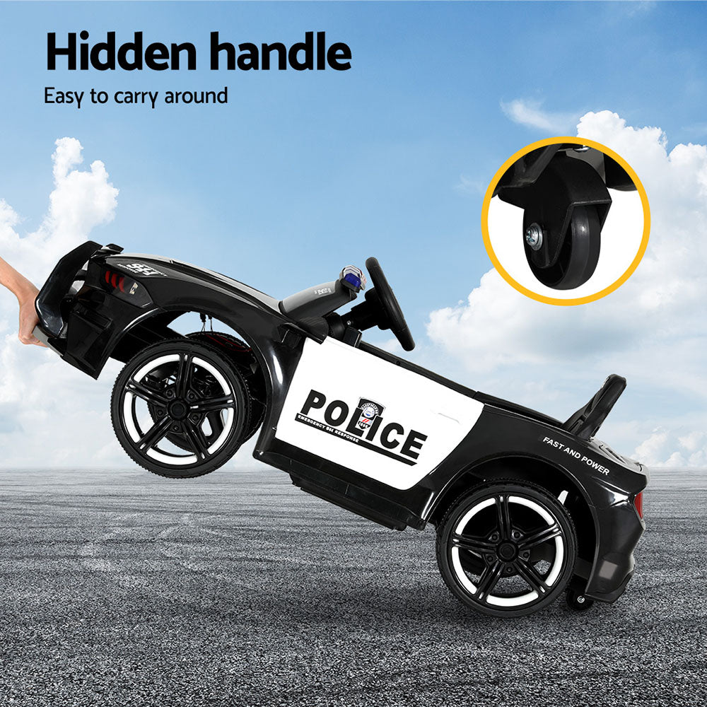 Ride On Car Electric Patrol Police Cars Battery Powered Toys 12V Black