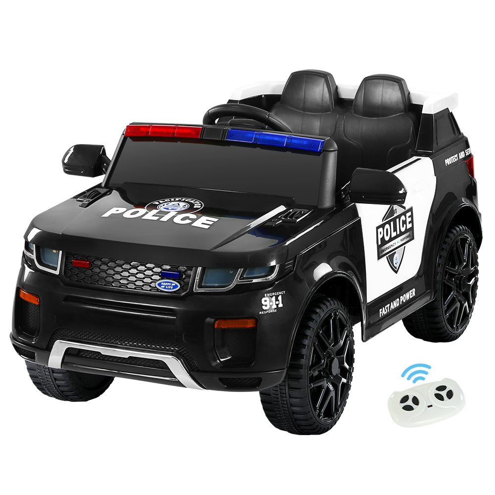 Electric Ride On Patrol Police Car Range Rover-inspired Remote Black