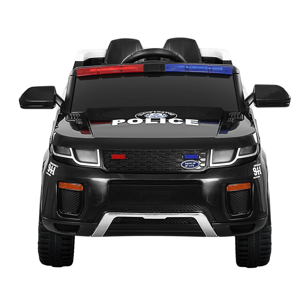 Electric Ride On Patrol Police Car Range Rover-inspired Remote Black