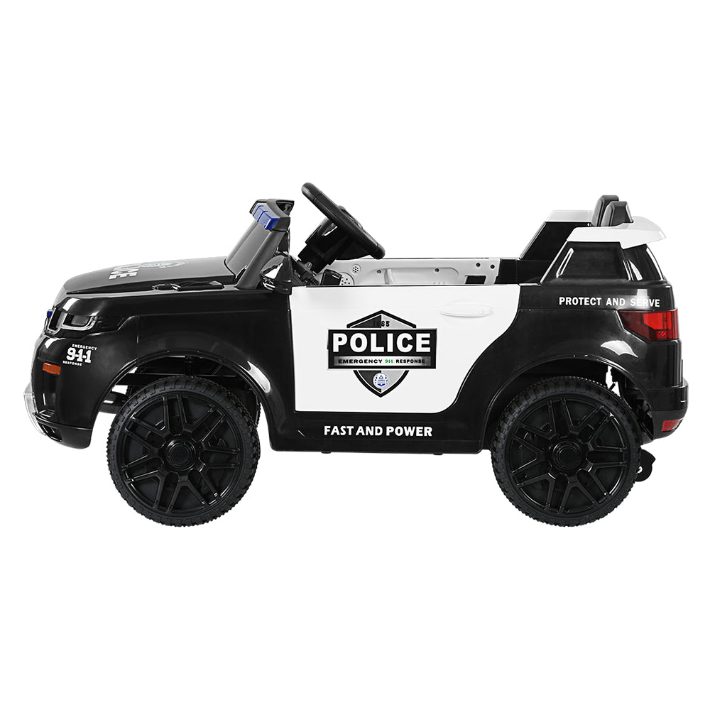 Electric Ride On Patrol Police Car Range Rover-inspired Remote Black