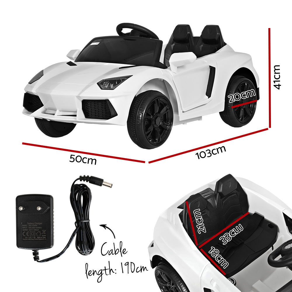 Electric Ride On Car Ferrari-Inspired Toy Cars Remote 12V White