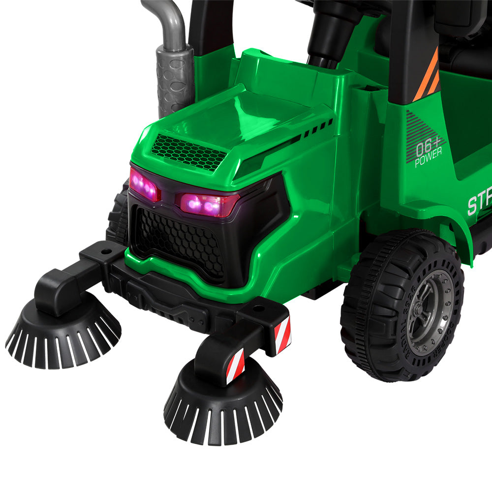 Electric Ride On Car Street Sweeper Truck Toy Cars Remote 12V Green