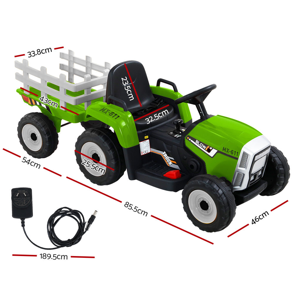 Electric Ride On Car Tractor Toy Cars 12V Green