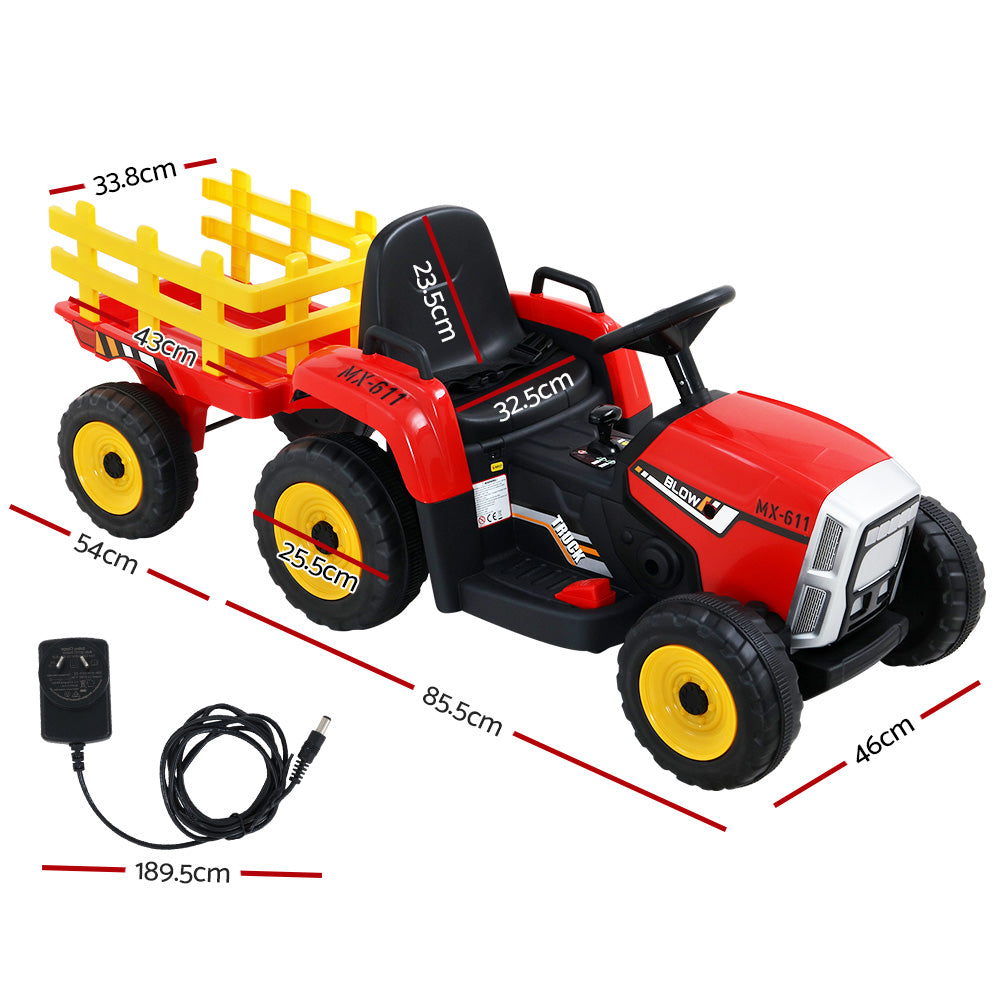 Electric Ride On Car Tractor Toy Cars 12V Red