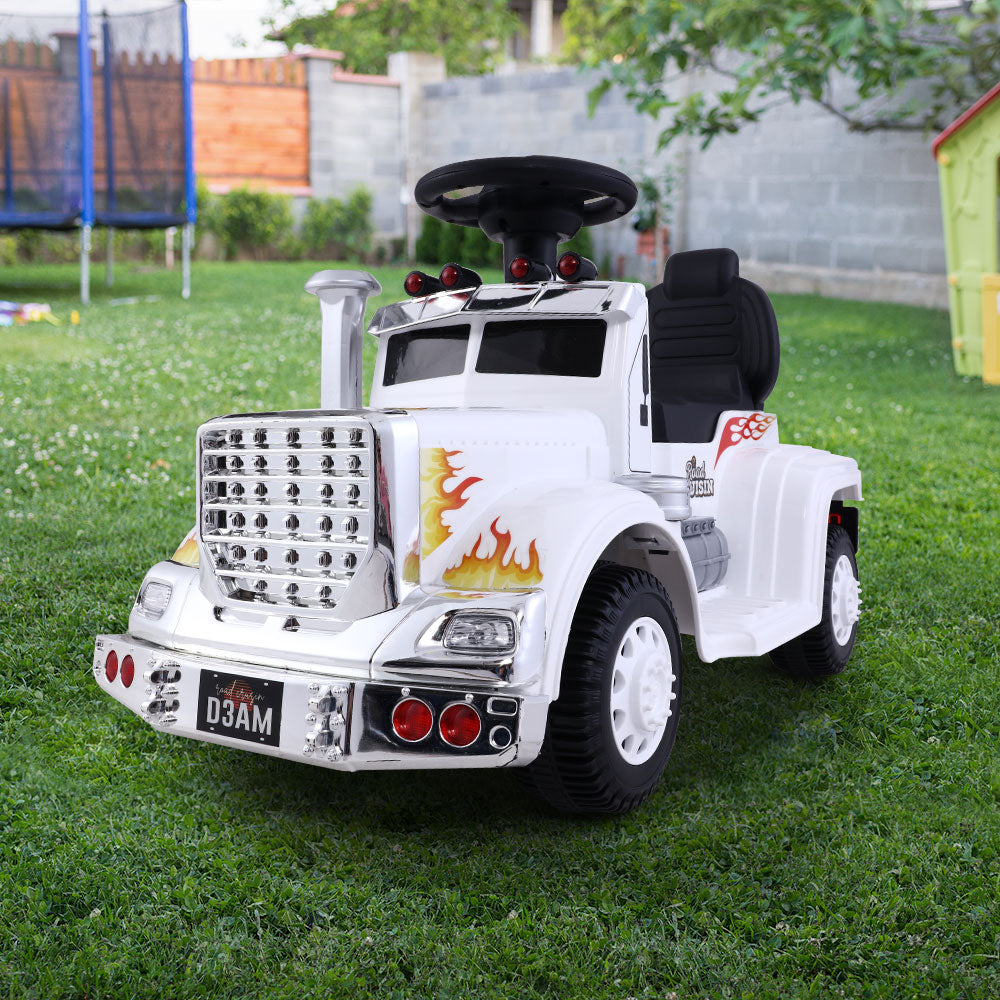 Electric Ride On Car Truck Motorcycle Motorbike Toy Cars 6V White