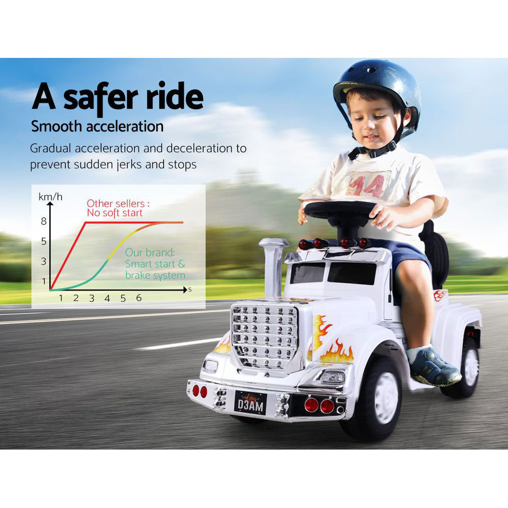 Electric Ride On Car Truck Motorcycle Motorbike Toy Cars 6V White