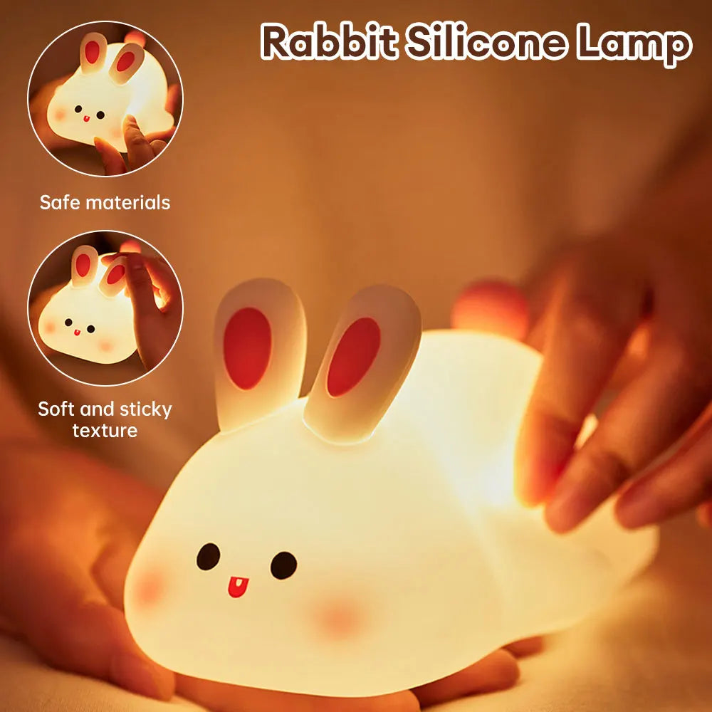 LED Night Light Animal Silicone Decor Touch Sensor USB Rechargeable