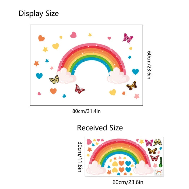 Self Adhesive Rainbow Wall Sticker For Kids Room Decor