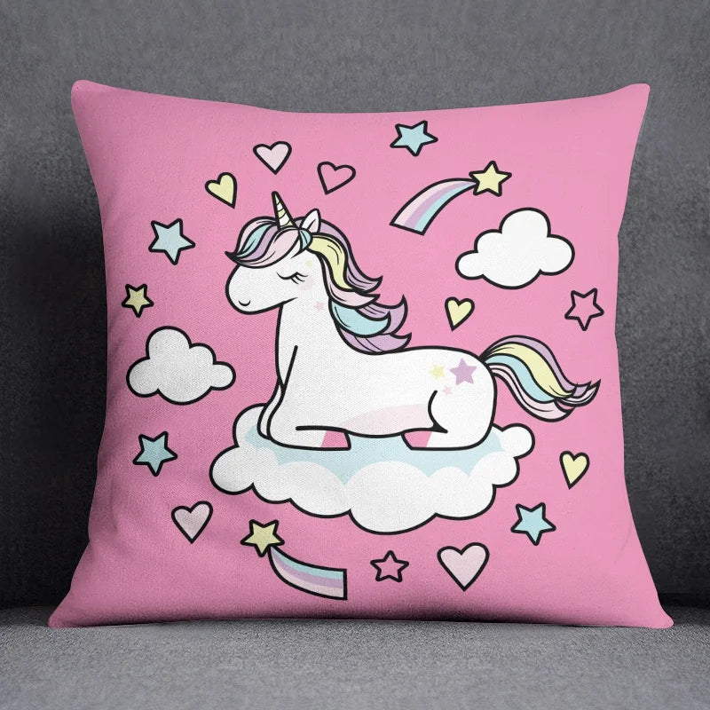 Unicorn Cartoon  Printed Cushion / Pillow Case COVER