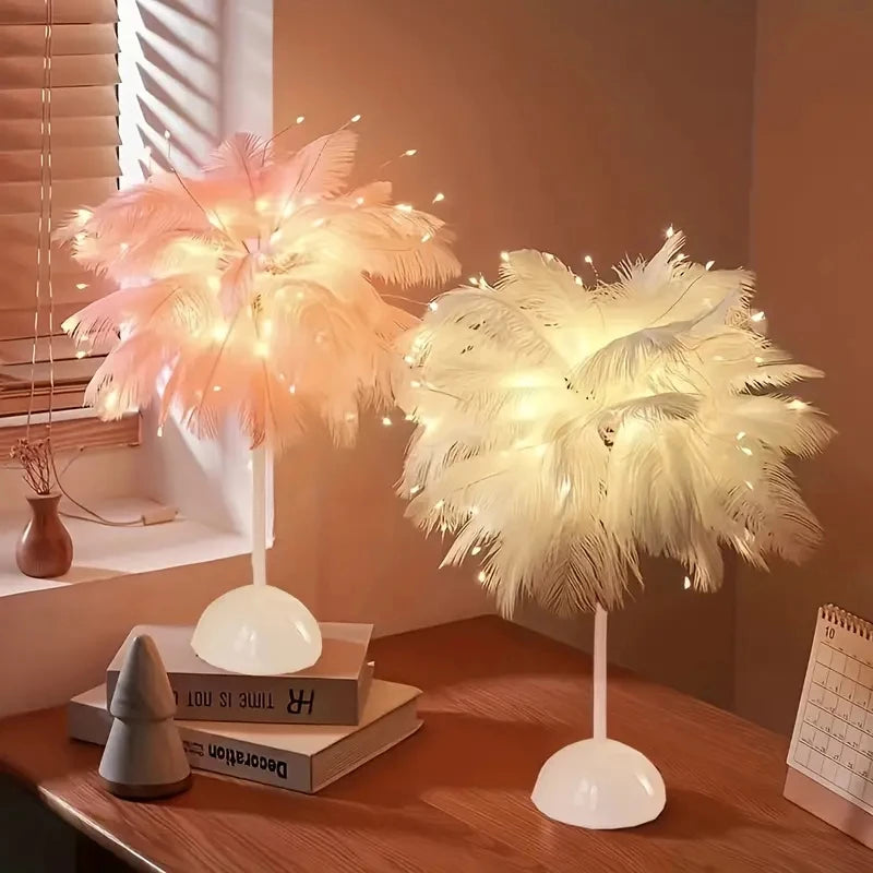 Battery Powered Led Feather Night Light