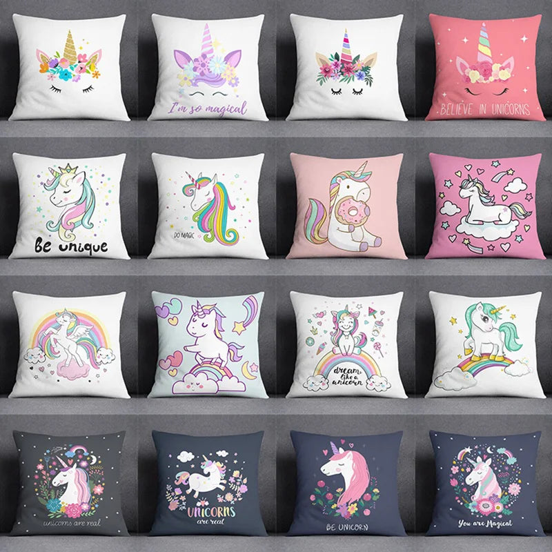 Unicorn Cartoon  Printed Cushion / Pillow Case COVER