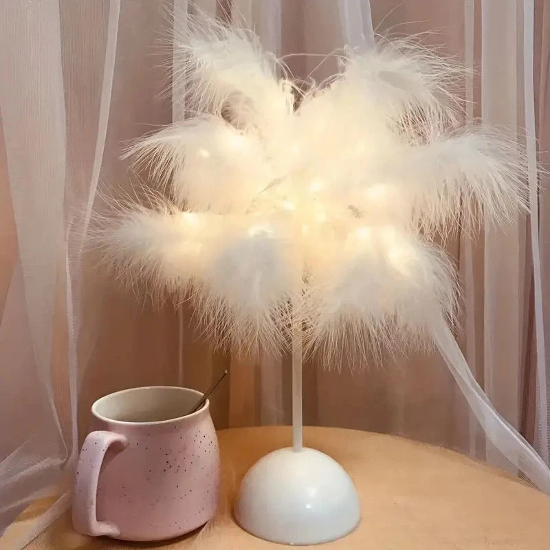 Battery Powered Led Feather Night Light