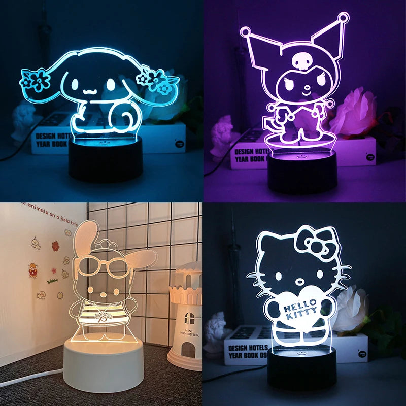 Hello Kitty KEROKERO KEROPPI My melody Kawaii Bedside Night Light