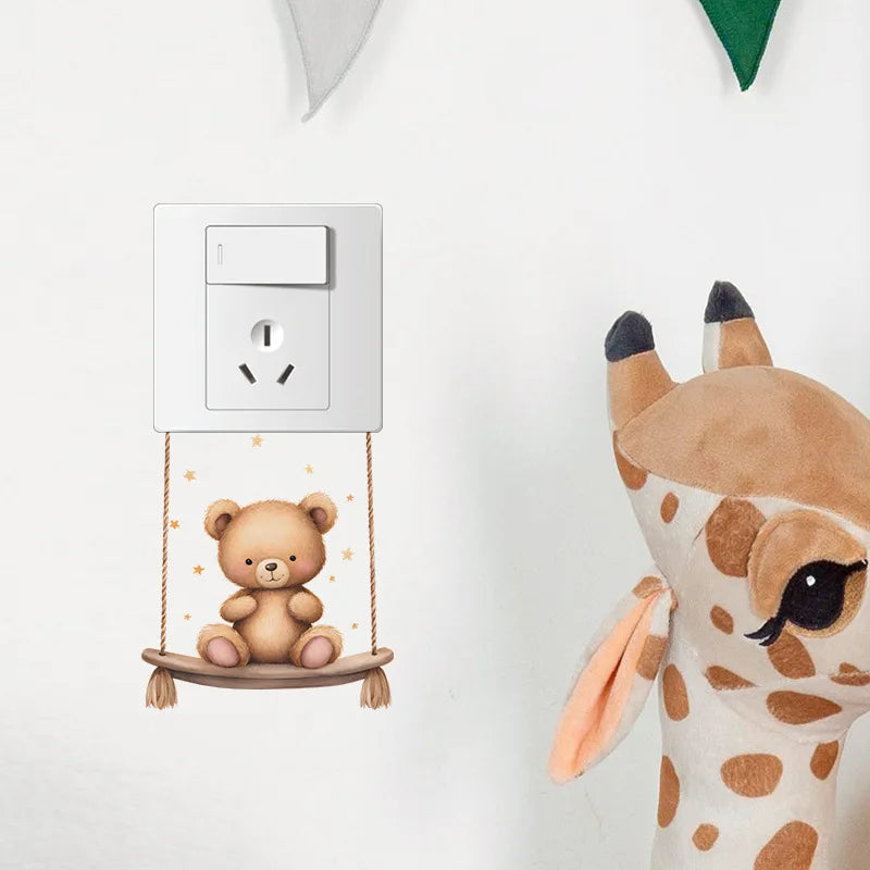 Cute Animals Children's Bedroom Decorative Light Switch Self-Adhesive Wall Stickers