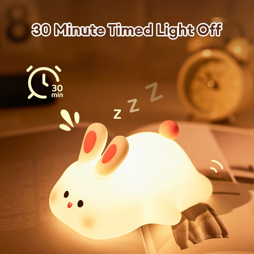 LED Night Light Animal Silicone Decor Touch Sensor USB Rechargeable