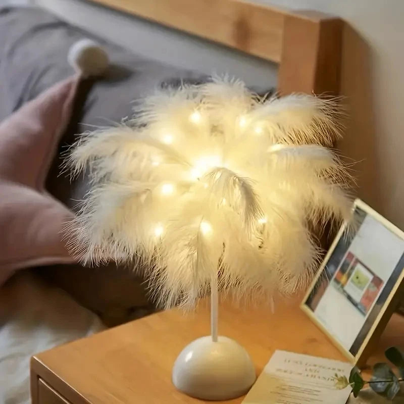 Battery Powered Led Feather Night Light