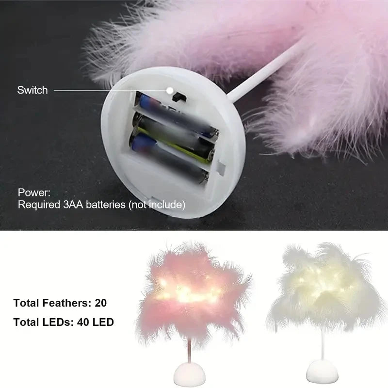 Battery Powered Led Feather Night Light