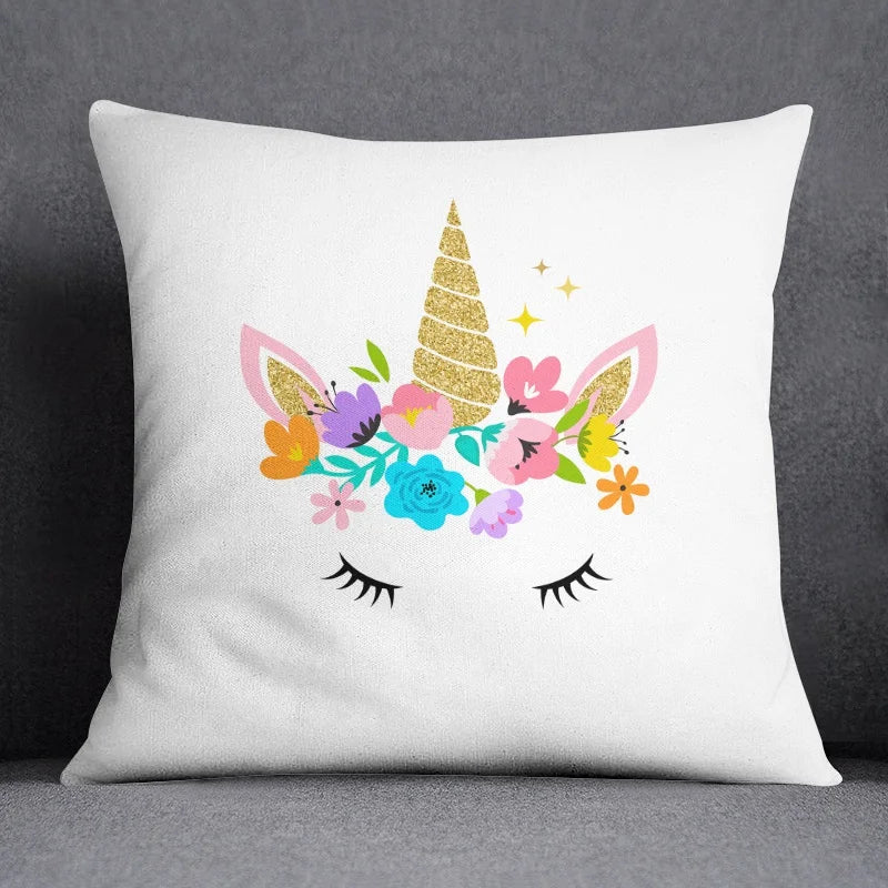 Unicorn Cartoon  Printed Cushion / Pillow Case COVER